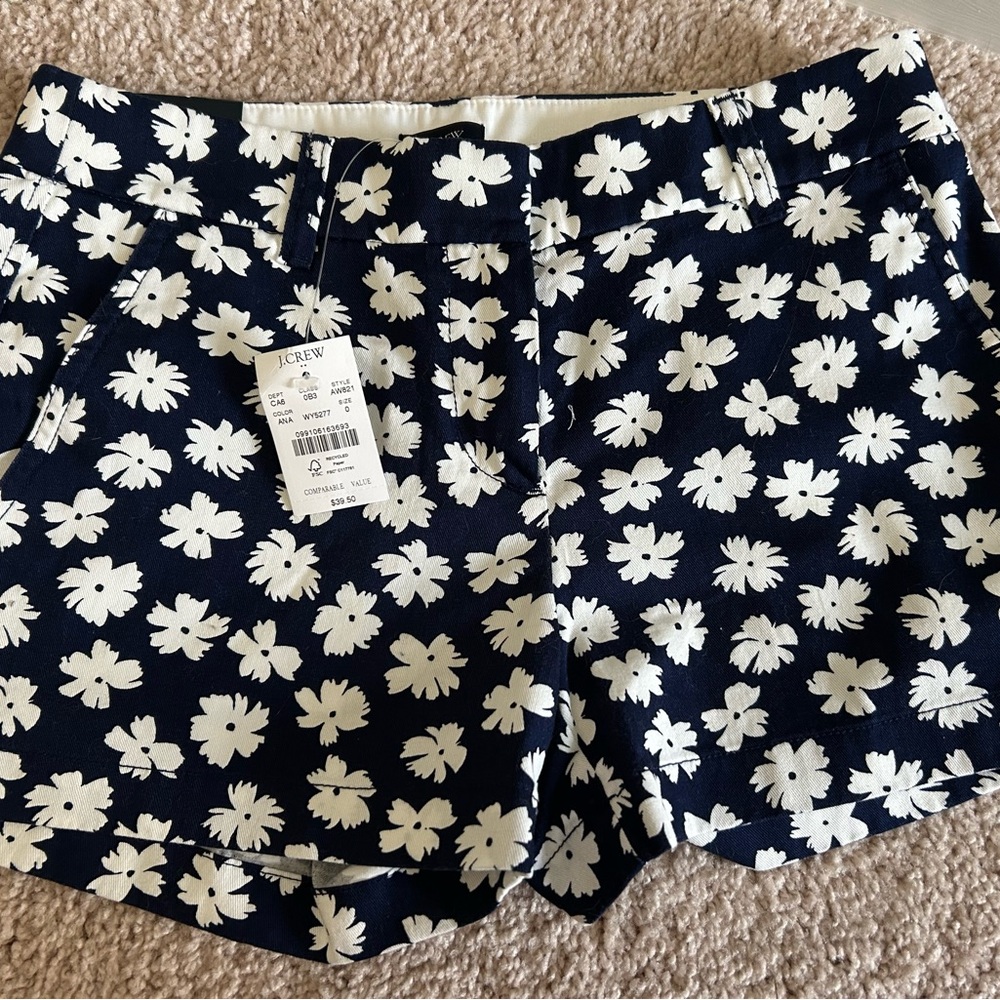 J. Crew Women's Navy Floral Shorts